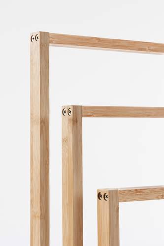 Porta asciugamani legno bamboo tre posti da terra