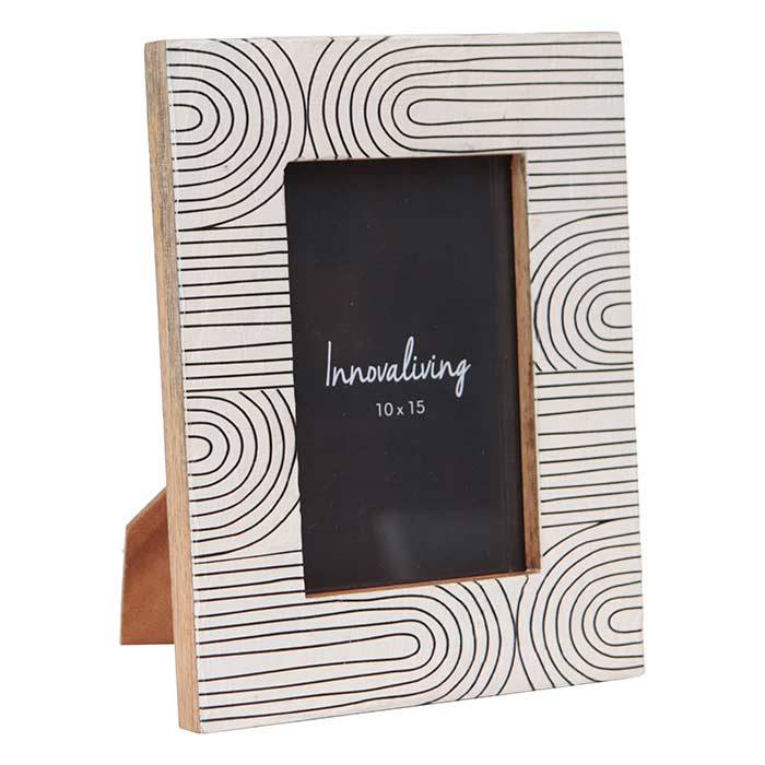Portafoto cornice bianca linee nere 10x15