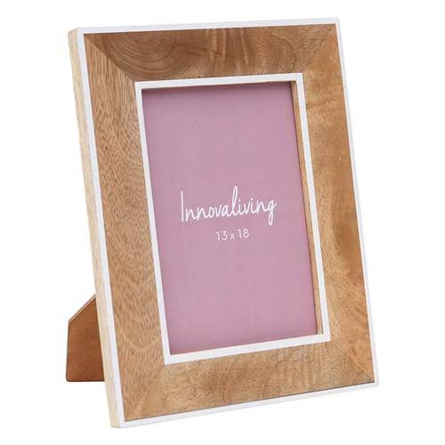 Portafoto legno mango naturale profilo bianco 13x18