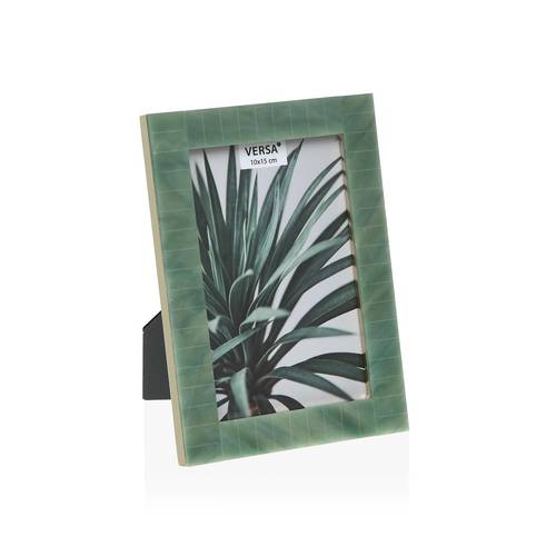 Portafoto madreperla verde e legno 10x15