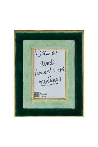 Portafoto velluto verde profilo oro 10x15