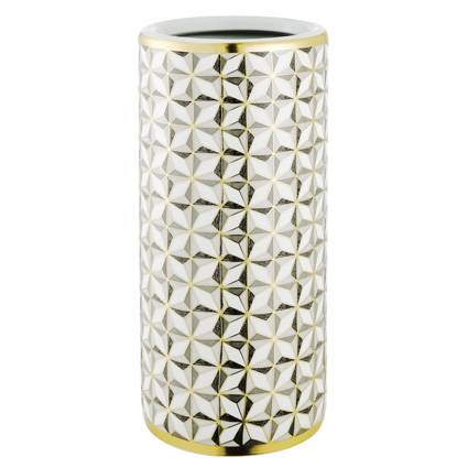 Portaombrelli porcellana geometrie oro grigio e bianco