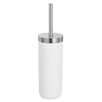 Portascopino da bagno pvc bianco profilo acciaio