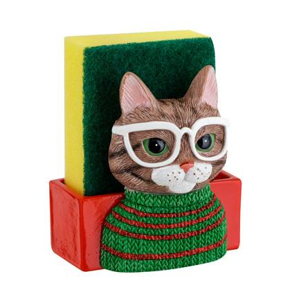 Portaspugna da cucina gatto con occhiali