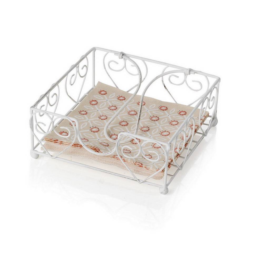 Portatovaglioli Ceramica Traforata 20X20X6Cm