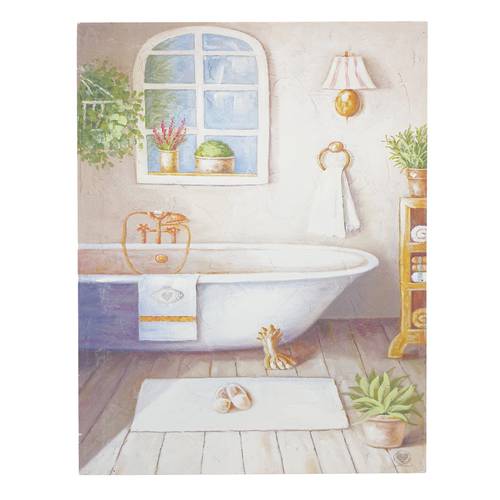Quadro dipinto vasca da bagno finestra ad arco 30x40h