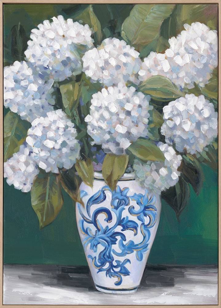 JarThenaAMCS 3 stampe artistiche da parete su tela con ortensia e fiori blu, decorazione artistica da parete per galleria, soggiorno, camera da letto