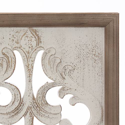 Quadro legno intagliato bianco naturale decor 45x54