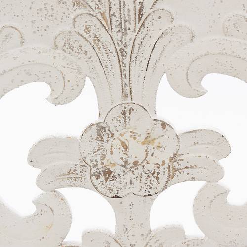 Quadro legno intagliato bianco naturale grande giglio 45x54