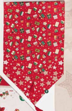 Runner natale rossa pacchetti regalo a punta Regalomagia 45x140