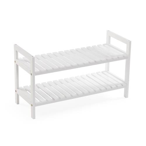 Scaffale 2 piani legno bianco basso 40h