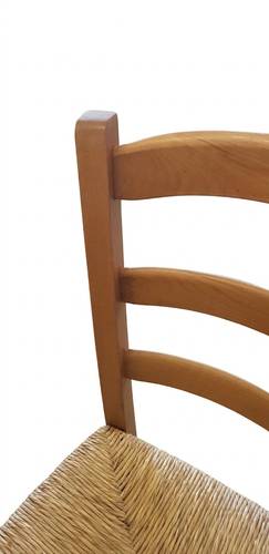 Sedia legno ciliegio modello paesana con sedile in paglia Set 6