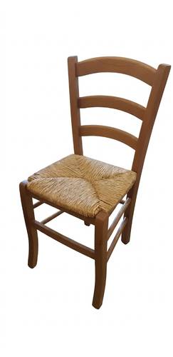 Sedia legno ciliegio modello paesana con sedile in paglia Set 6