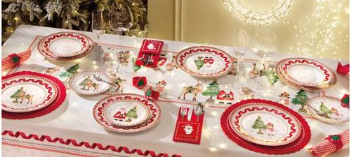 Piatto panettone Racconti di Natale porcellana cm30