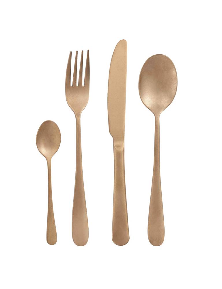 Servizio posate 16 pezzi acciaio inox oro opaco