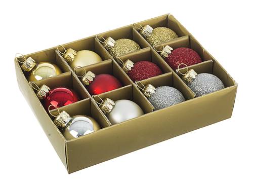 Set 12 sfere vetro colorato mini cm 3 per albero