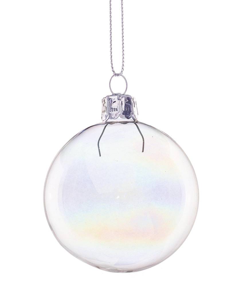 Sfera bolla vetro trasparente decoro per albero cm6 confezione 6 pezzi