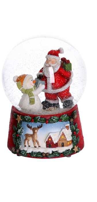 Palla di neve regali Babbo Natale e villaggio 15x10x12 cm | vendita online su
