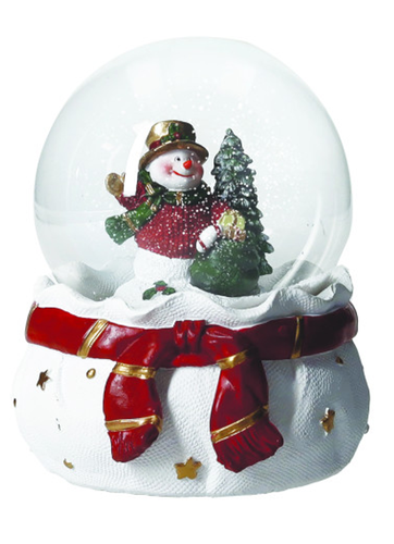 Sfera neve sacco bianco snowmen con carillon 14,5h