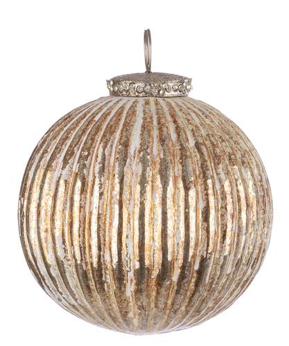 Sfera vetro vintage oro righe cm10