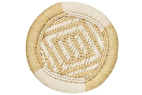 Sgabello intreccio bamboo naturale e corda 40h
