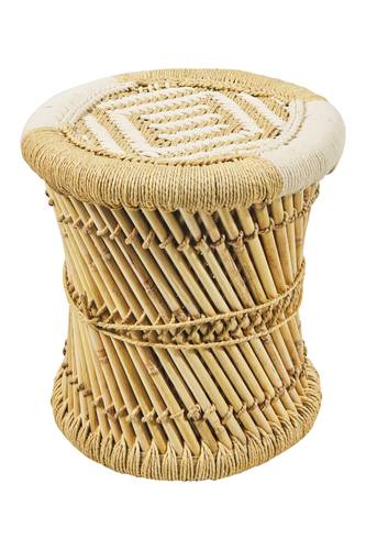 Sgabello intreccio bamboo naturale e corda 40h