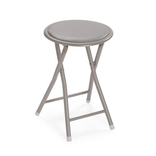 Sgabello metallo grigio pieghevole 45h