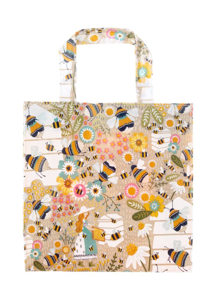 Shopping bag pvc small api e fiori  Ulster Weavers