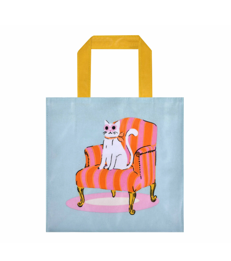 Shopping bag pvc small gatto sulla poltrona Cool Cats