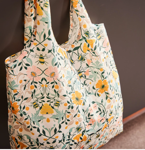 Shopping bag pieghevole Api Bee Bloom