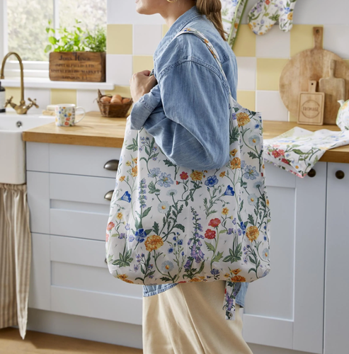 Shopping bag pieghevole fiori Cottage Garden