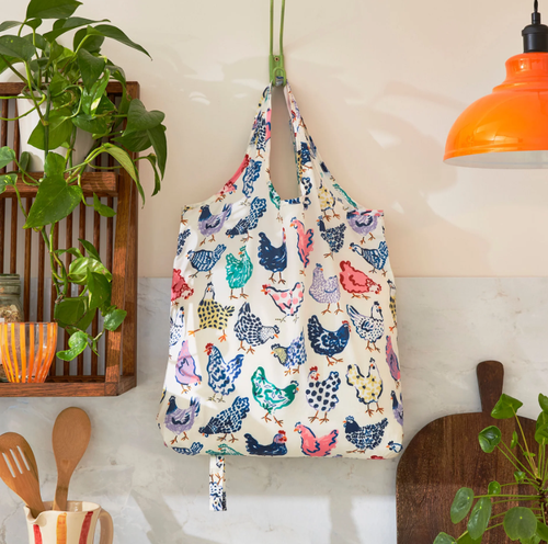 Shopping bag pieghevole galline colorate Chick Chicken