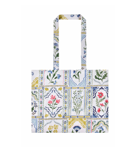 Shopping bag pvc medium manici lunghi fiori Boho Floral