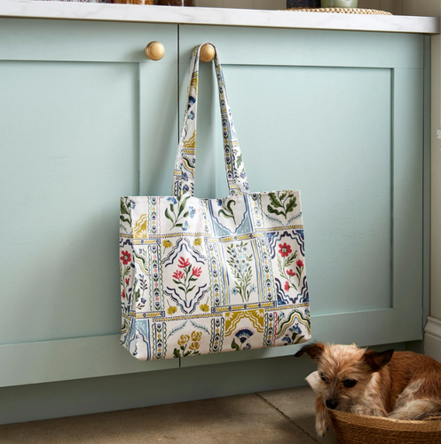 Shopping bag pvc medium manici lunghi fiori Boho Floral