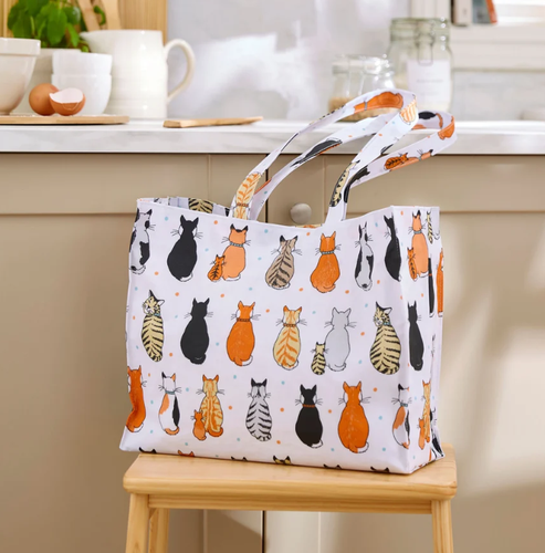 Shopping bag pvc medium manici lunghi gatti in attesa Cats in Waiting