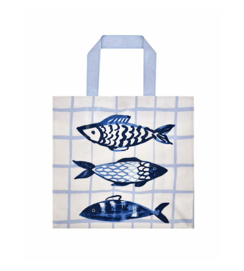 Shopping bag pvc small pesci blu Catch of the day