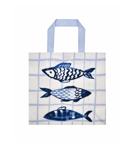 Shopping bag pvc small pesci blu Catch of the day