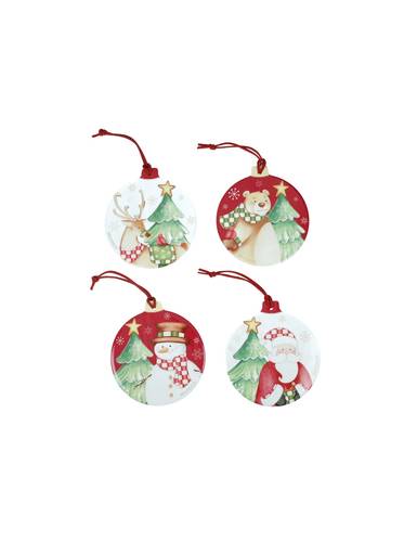 Sottobicchieri Racconti di Natale tondi ceramica 4 pezzi