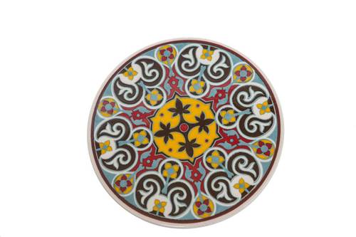 Sottopentola tondo ceramica arabeschi multicolor