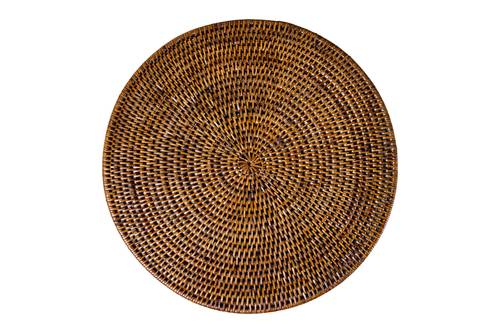 Sottopiatto Myanmar tondo rattan noce cm38