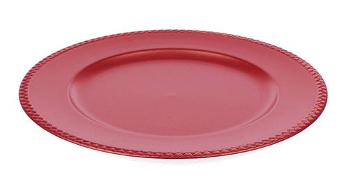 Sottopiatto rosso bordo treccia pp 33cm