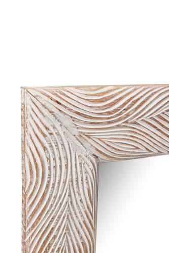 Specchio decapato bianco motivi onde 60x80