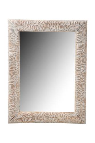 Specchio decapato bianco motivi onde 60x80