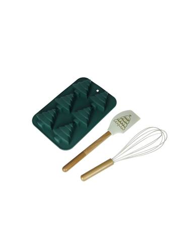 Stampo per biscotti alberi silicone con frusta e leccapentola