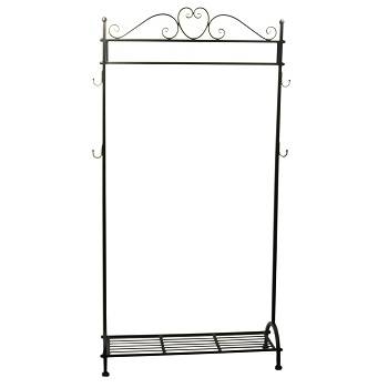 Stender appendiabiti ferro nero con ripiano 162h