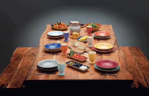 Piatto pizza arancio collezione mediterraneo