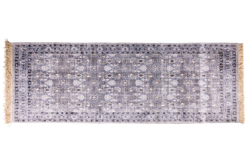 Tappeto passatoia vintage tonalità grigio cotone 70x200