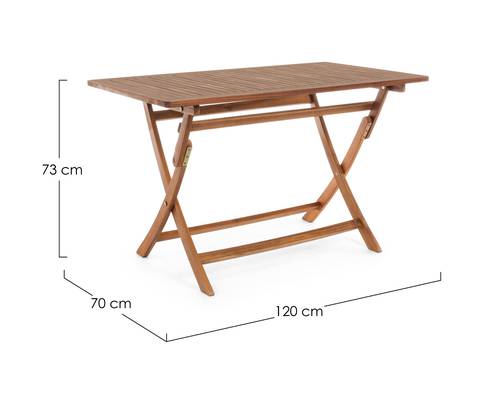 Tavolo legno acacia pieghevole 70x120