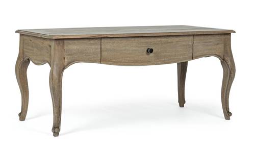 Tavolino salotto legno mango naturale con cassetto 110x55