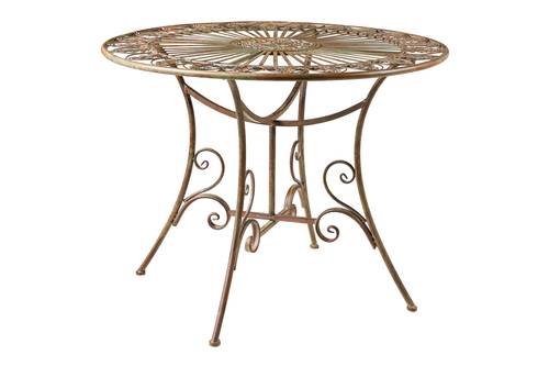 Tavolo ferro Vintage marrone sfumature verdi cm 100